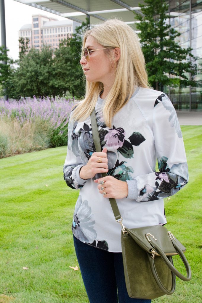 long sleeve floral blouse