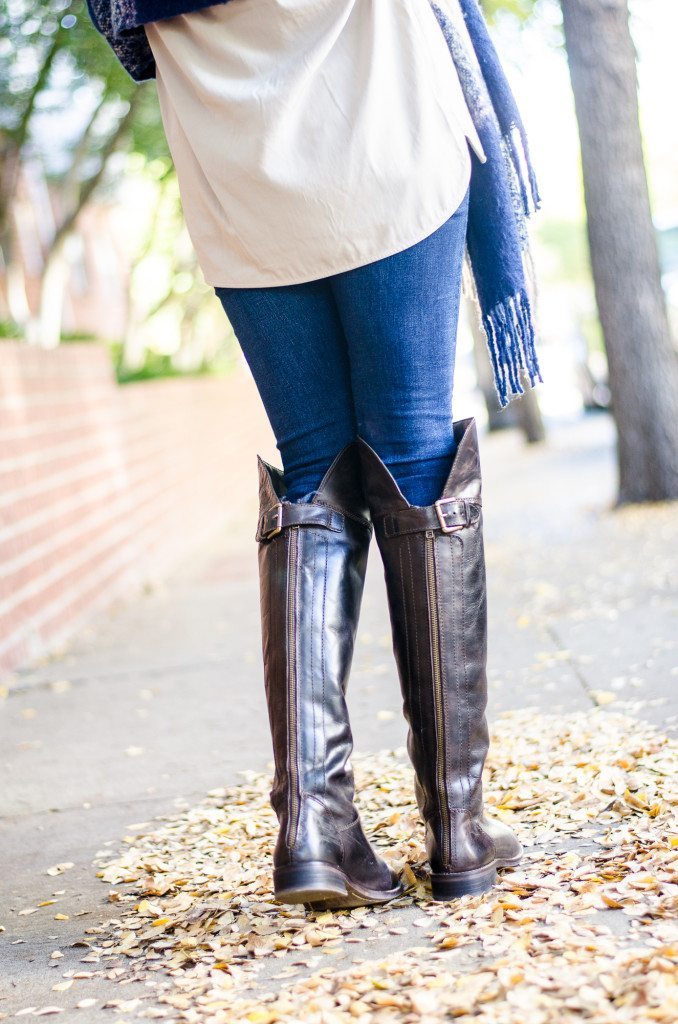 over the knee brown boots