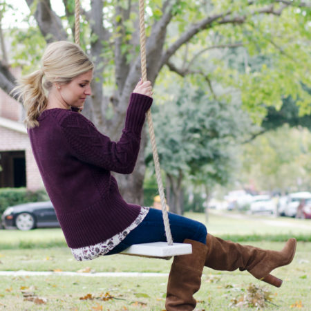 plum cable knit sweater