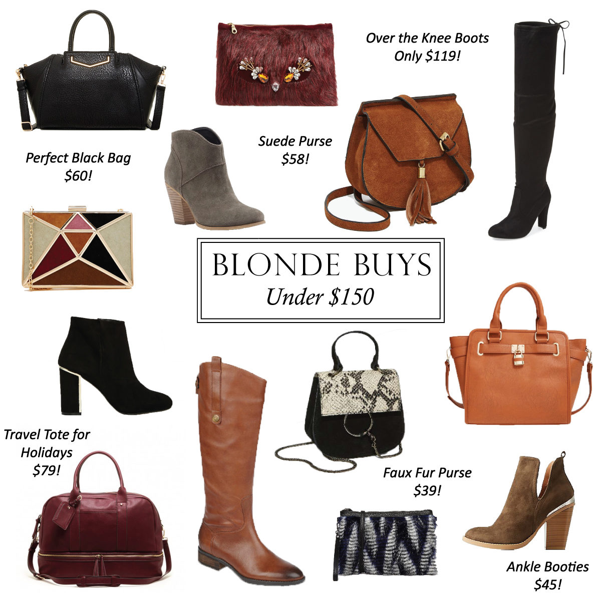 boots and bags under $150