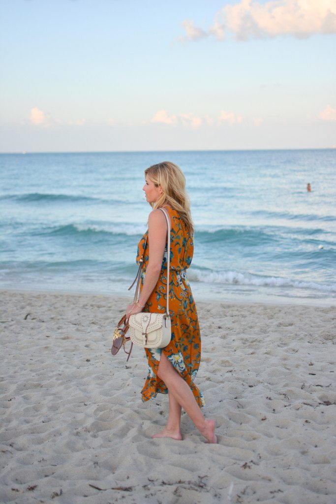 yellow floral maxi dress - beach vacation outfit - summer style - beach trip style guide - beach style - florida vacation style - maxi dress 