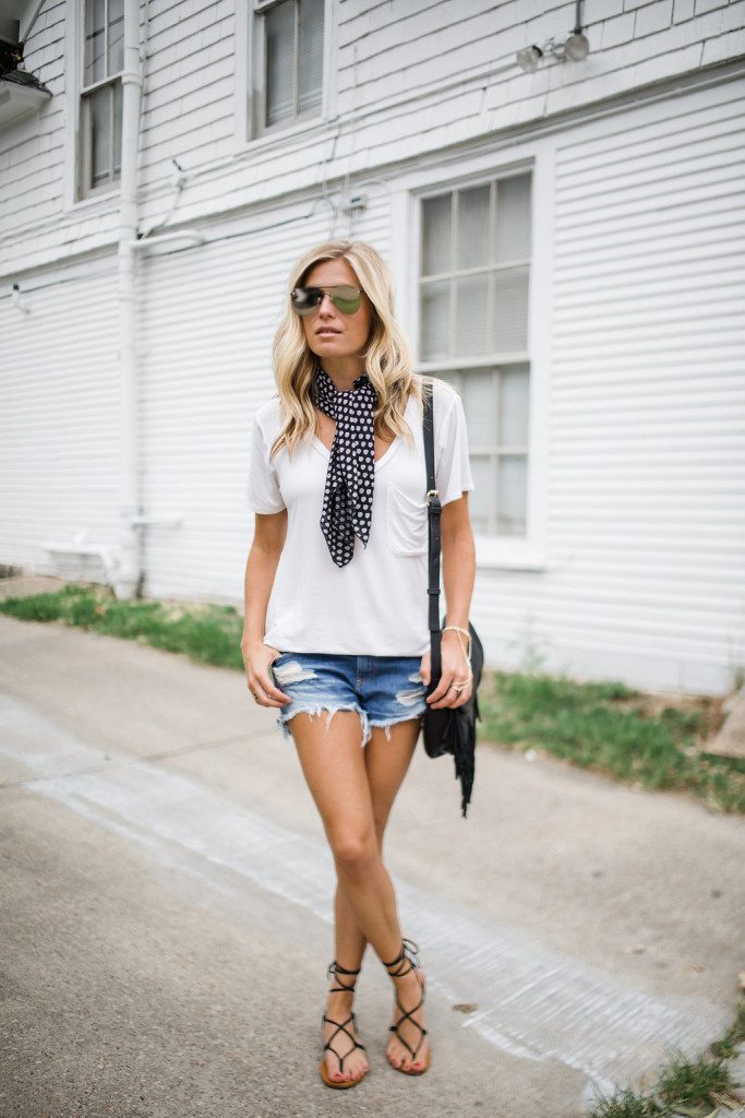 necktie scarf outfit ideas - dallas blogger - brooke burnett - casual summer outfit idea