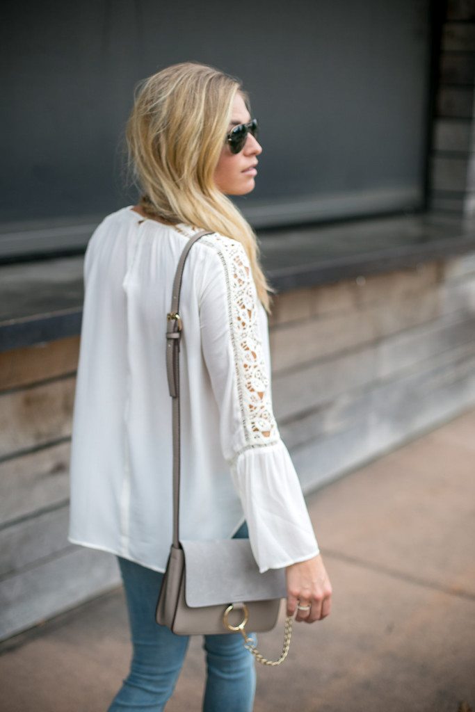 bell sleeve lace blouse