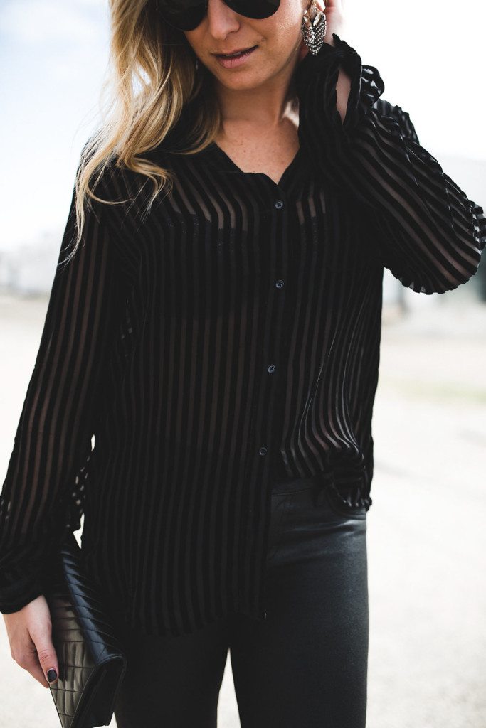velvet stripe blouse - chic at every age
