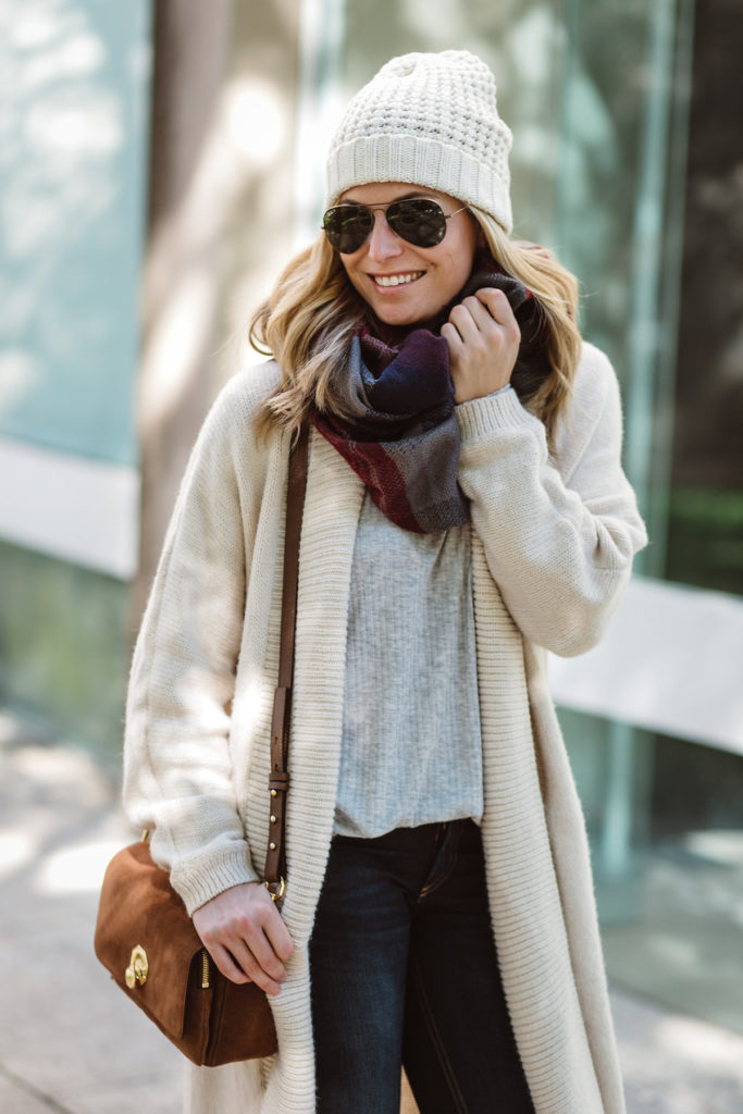 casual winter boots and scarves