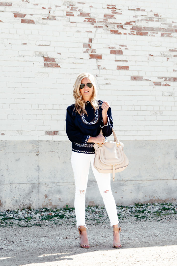 WHITE JEANS FOR SPRING – One Small Blonde | Dallas Fashion Blogger