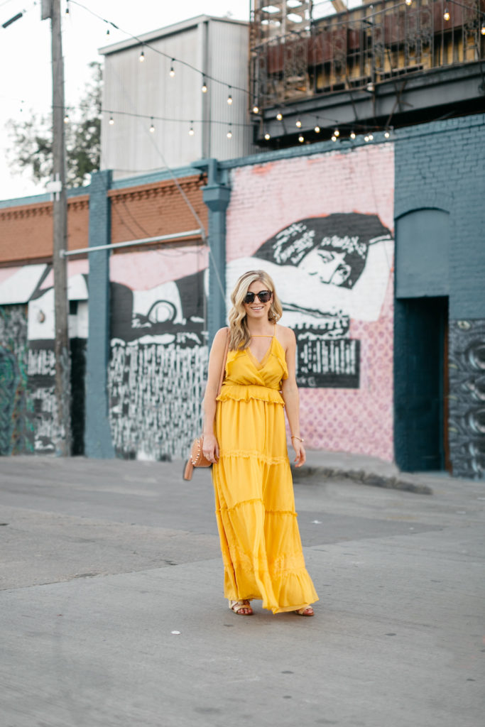 yellow maxi dress, dallas fashion blogger, spring color trend 2017, brooke burnett
