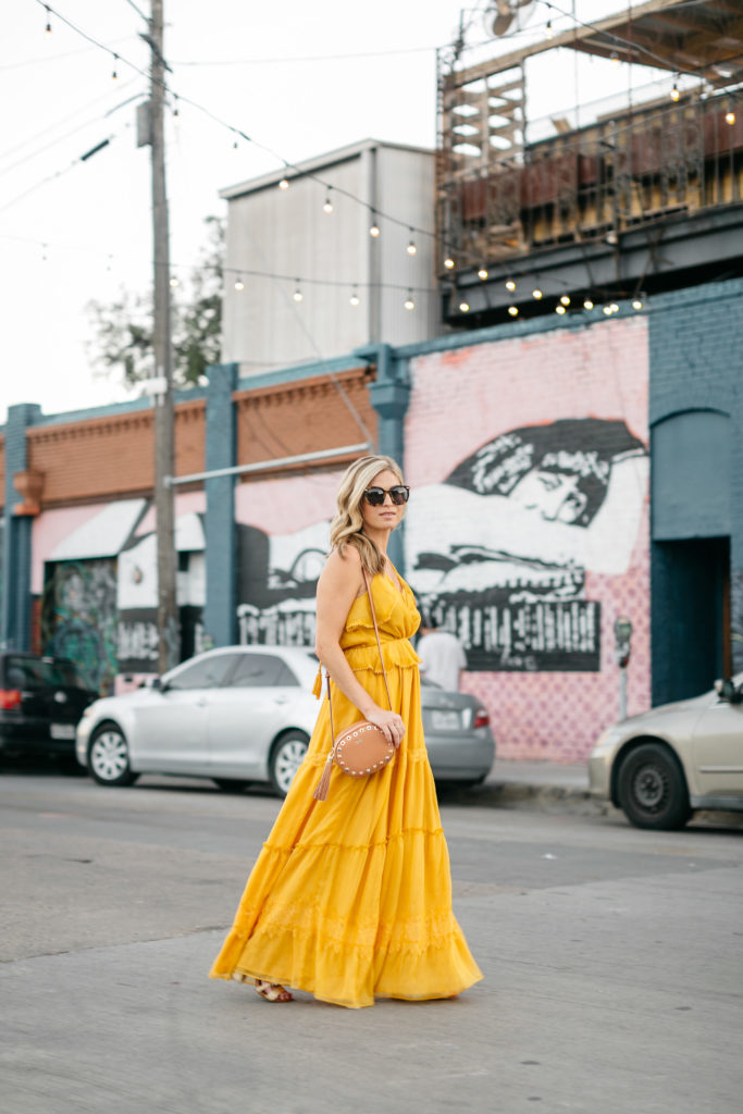 yellow spring color trend 2017, yellow maxi dress