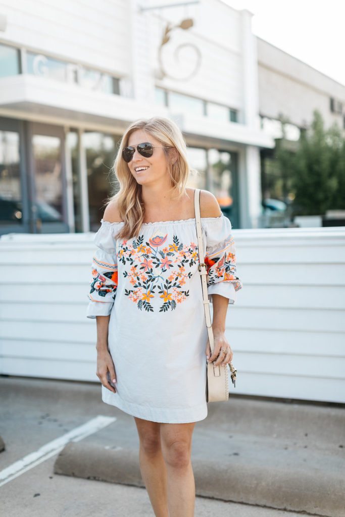 Embroidered Off the Shoulder Dress | Embroidery Summer Trend