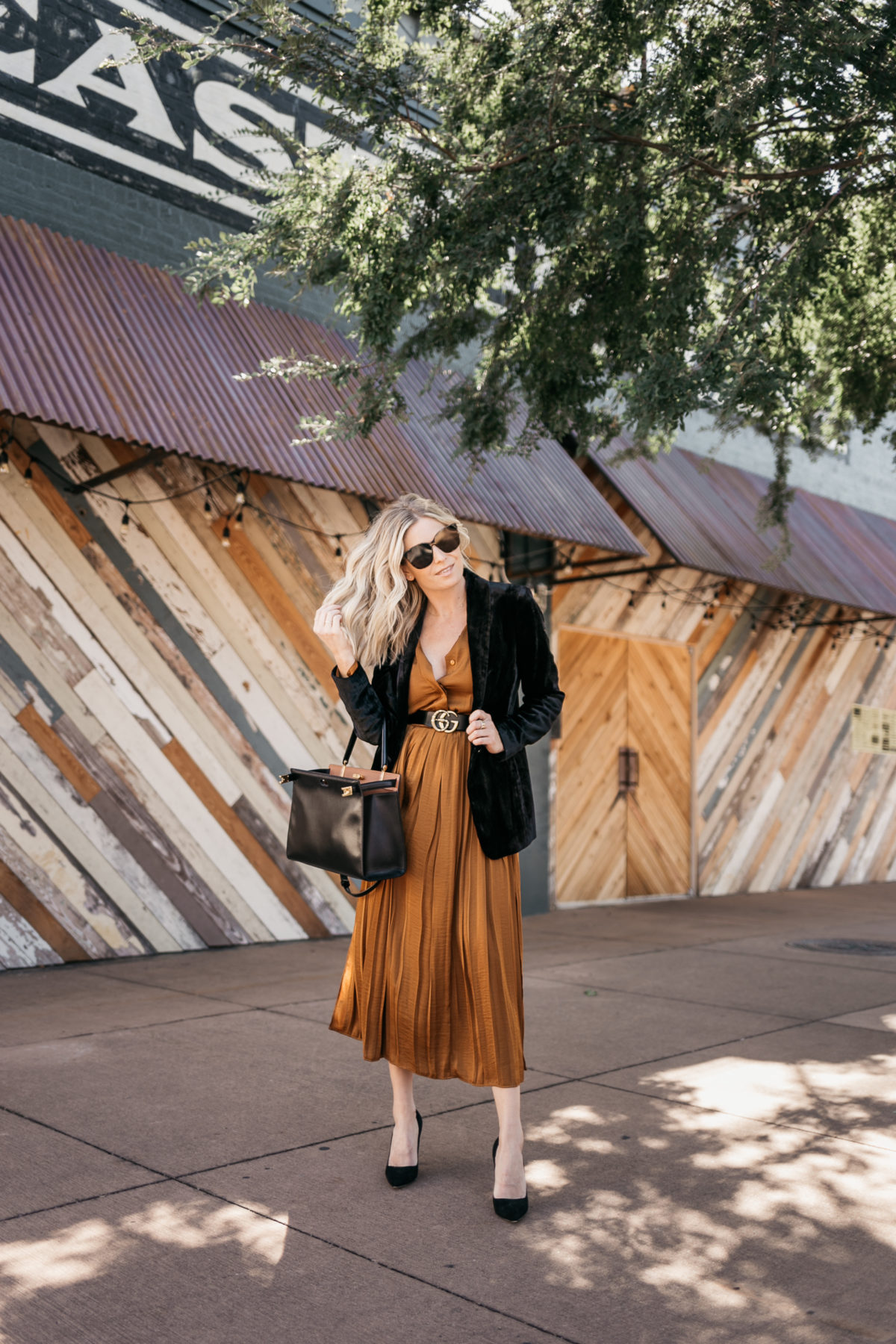 how to style COPPER DRESS FOR WORK